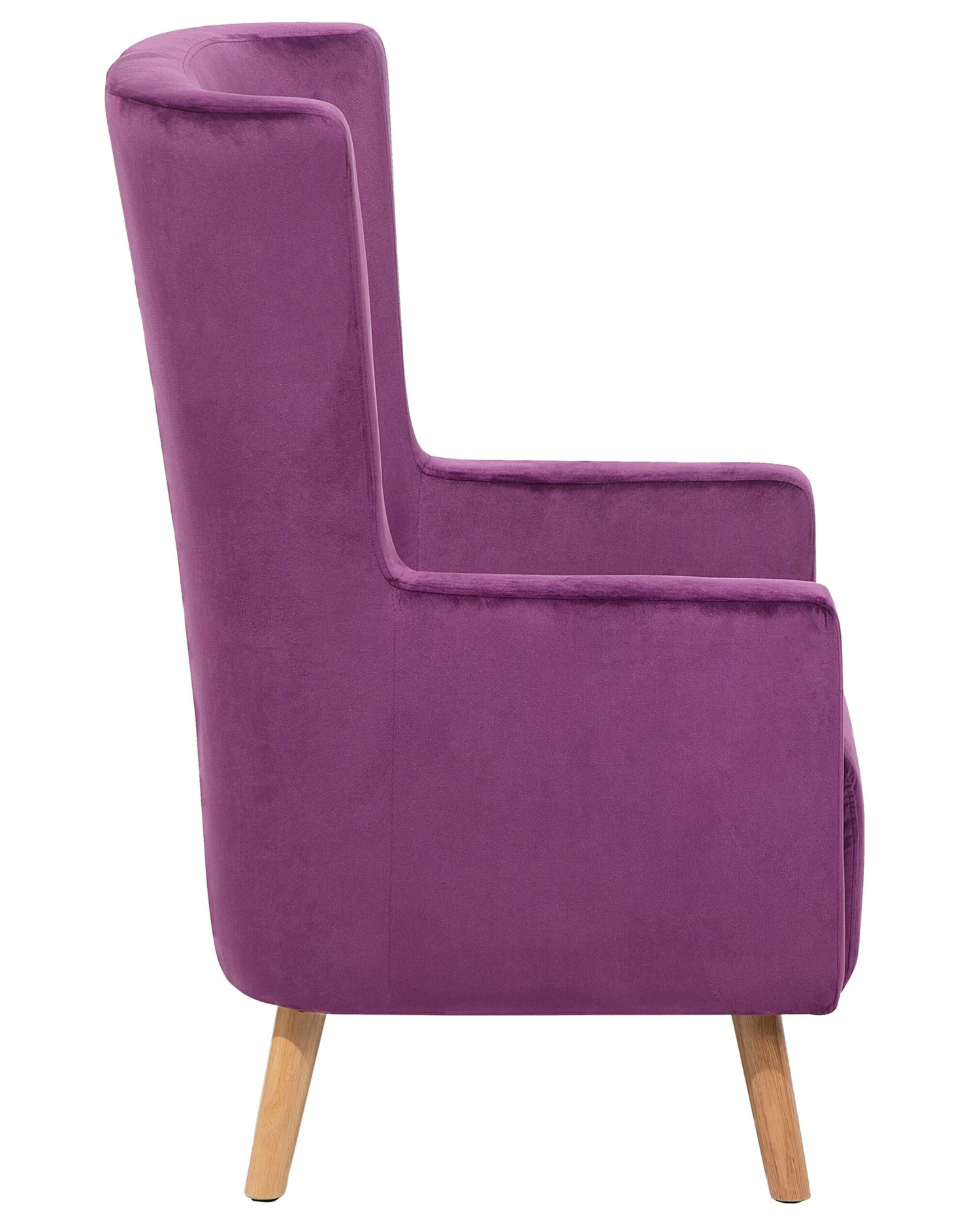 Velvet Wingback Chair Purple ONEIDA - Image 4