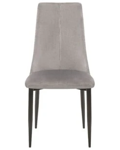 Set Of 2 Velvet Dining Chairs Grey CLAYTON -Cheap Furniture Store undef src sa picid 710954 type whitesh image