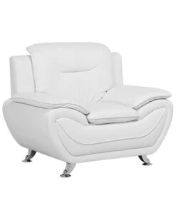 Faux Leather Armchair White LEIRA