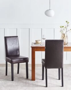 Set Of 2 Faux Leather Dining Chairs Dark Brown BROADWAY -Cheap Furniture Store undef src sa picid 712382 type color image