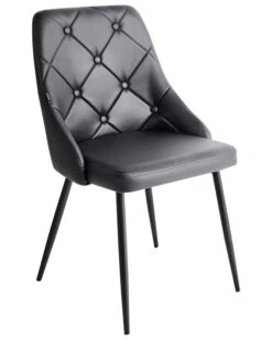 Set Of 2 Dining Chairs Faux Leather Black VALERIE -Cheap Furniture Store undef src sa picid 712747 type whitesh image