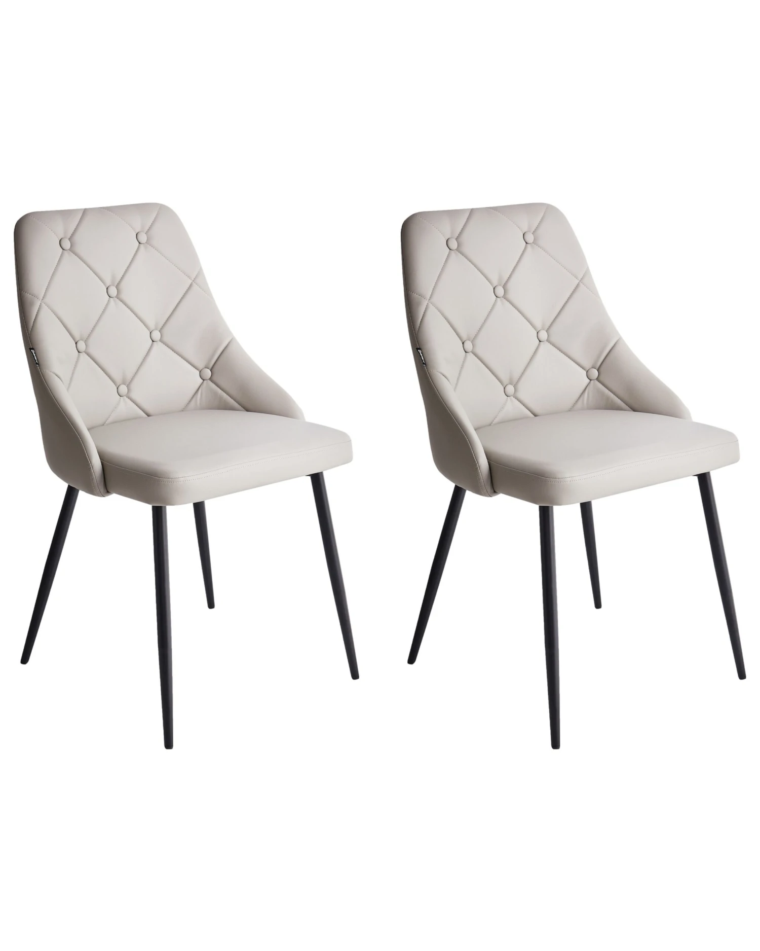 Set Of 2 Dining Chairs Faux Leather Grey VALERIE