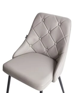 Set Of 2 Dining Chairs Faux Leather Grey VALERIE -Cheap Furniture Store undef src sa picid 712762 type whitesh image