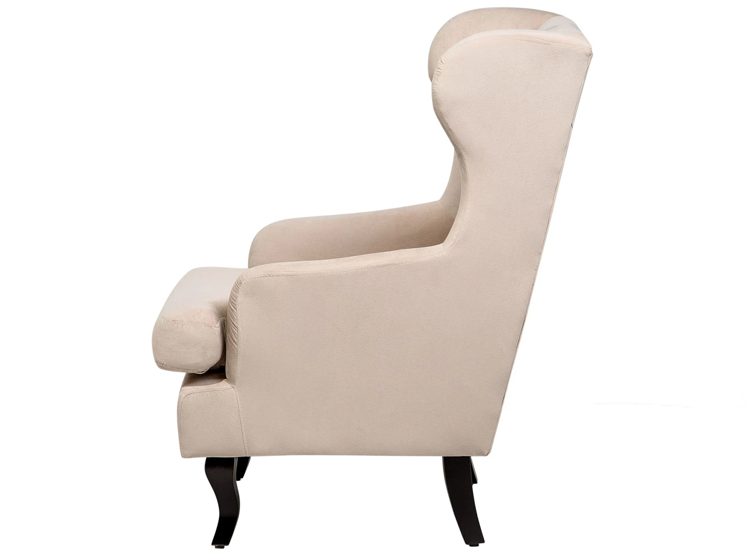 Velvet Fabric Wingback Chair Beige ALTA - Image 6