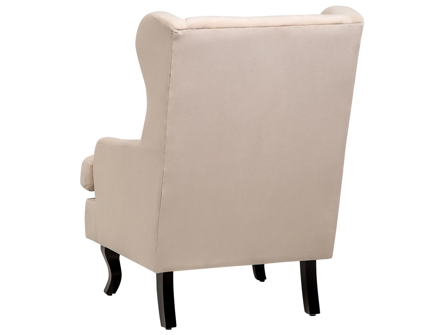 Velvet Fabric Wingback Chair Beige ALTA - Image 7