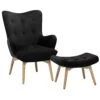 Velvet Wingback Chair With Footstool Black VEJLE -Cheap Furniture Store undef src sa picid 712861 type whitesh image