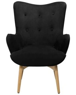 Velvet Wingback Chair With Footstool Black VEJLE -Cheap Furniture Store undef src sa picid 712865 type whitesh image