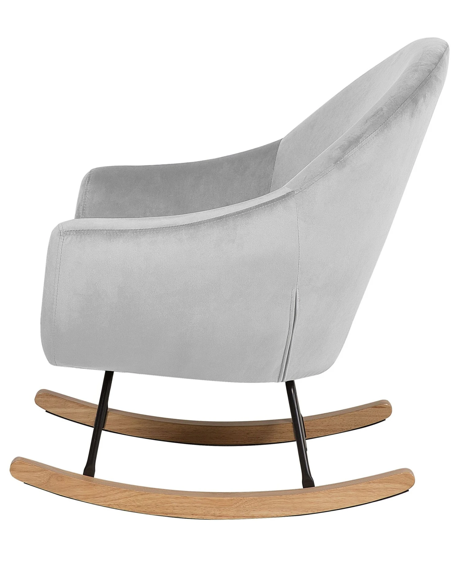 Velvet Rocking Chair Light Grey OXIE - Image 8