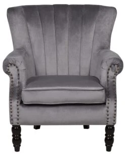 Velvet Wingback Chair Grey SVEDALA -Cheap Furniture Store undef src sa picid 716287 type whitesh image