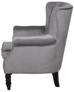 Velvet Wingback Chair Grey SVEDALA -Cheap Furniture Store undef src sa picid 716288 type whitesh image