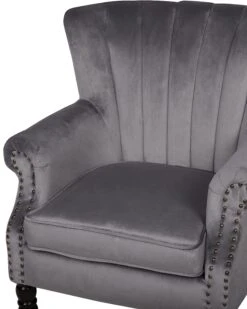 Velvet Wingback Chair Grey SVEDALA -Cheap Furniture Store undef src sa picid 716290 type whitesh image