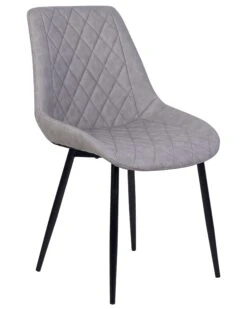 Set Of 2 Faux Leather Dining Chairs Grey MARIBEL -Cheap Furniture Store undef src sa picid 716394 type whitesh image