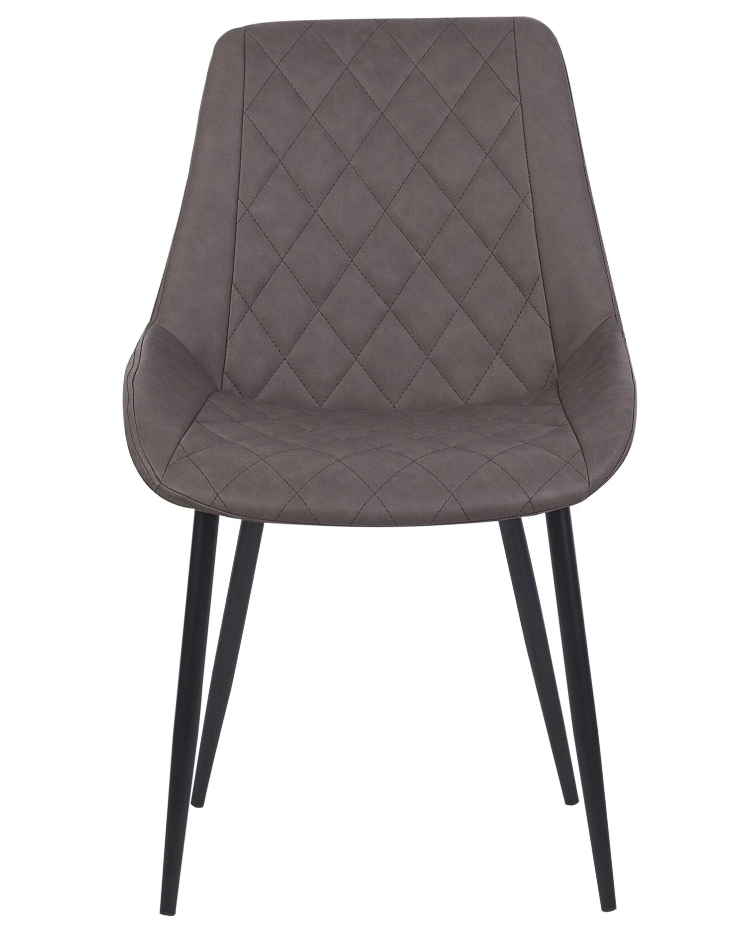 Set Of 2 Faux Leather Dining Chairs Brown MARIBEL - Image 4