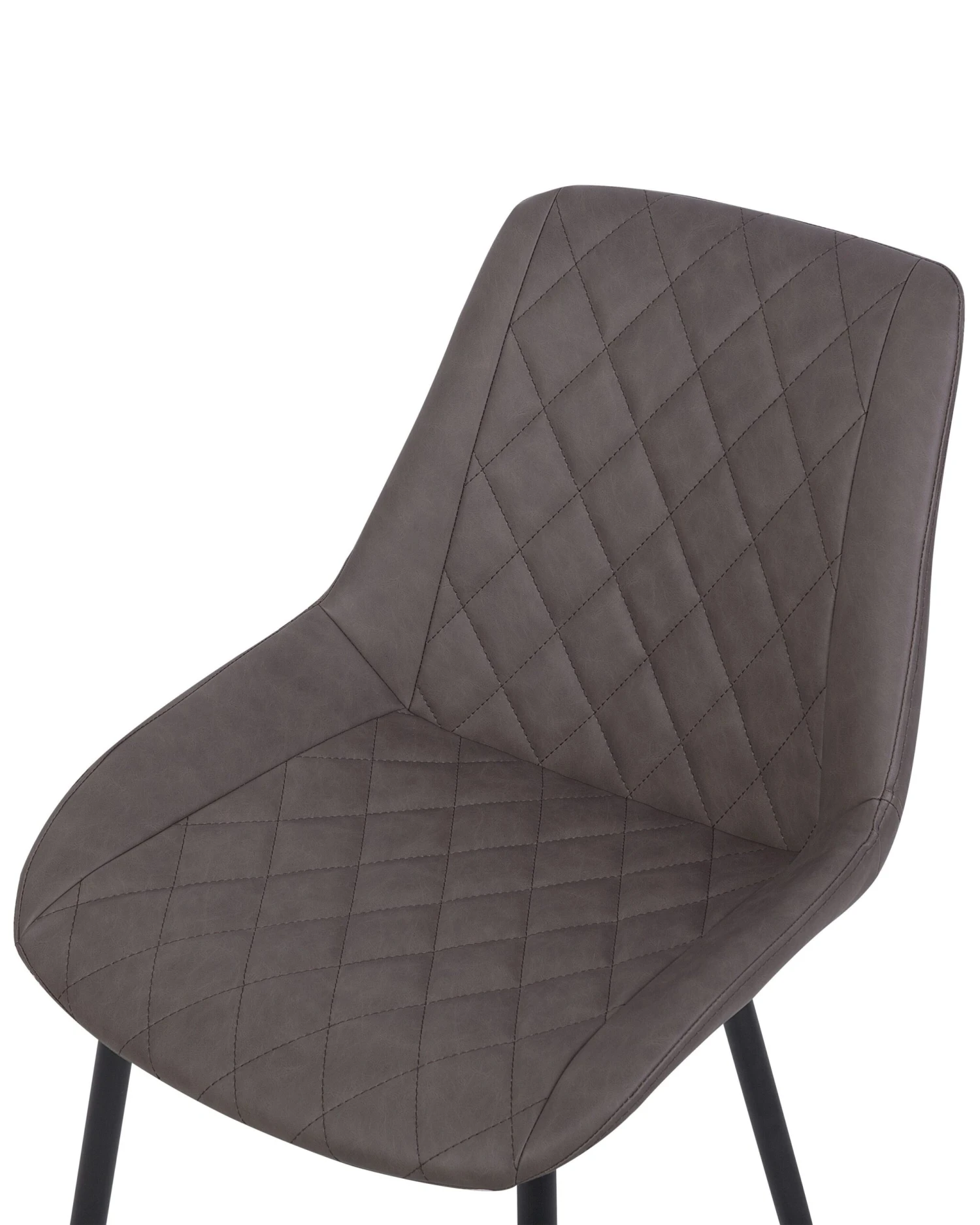 Set Of 2 Faux Leather Dining Chairs Brown MARIBEL - Image 7