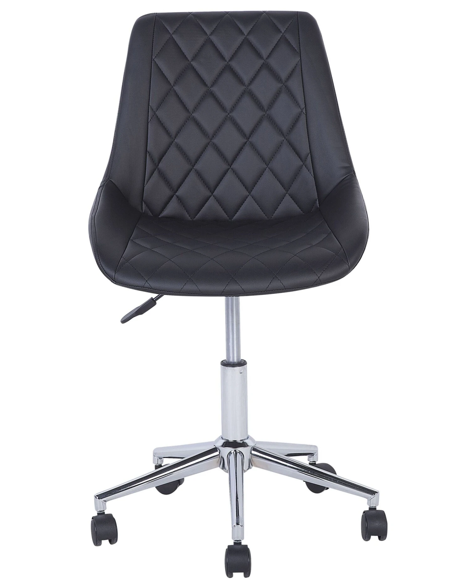 Faux Leather Armless Desk Chair Black MARIBEL - Image 3