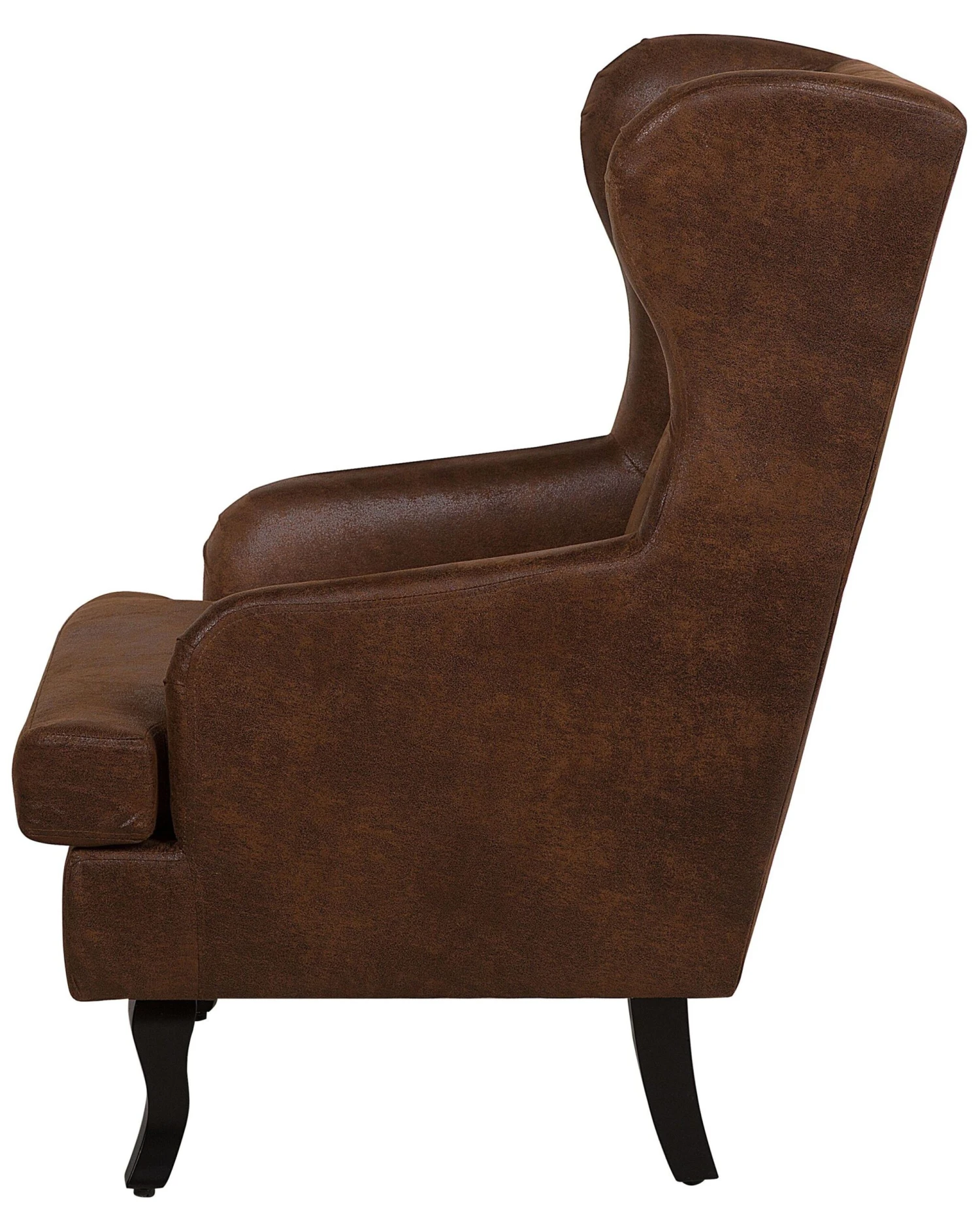 Faux Leather Wingback Chair Brown ALTA - Image 4