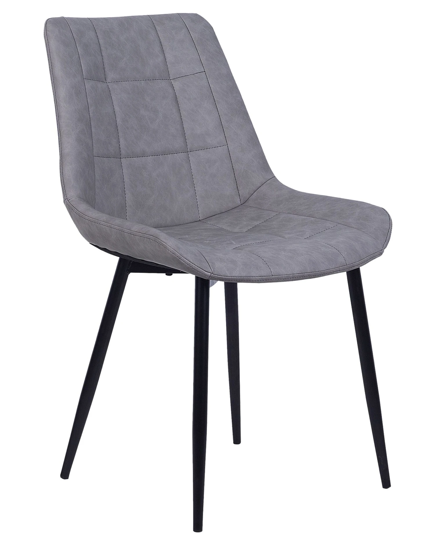 Set Of 2 Faux Leather Dining Chairs Grey MELROSE - Image 3