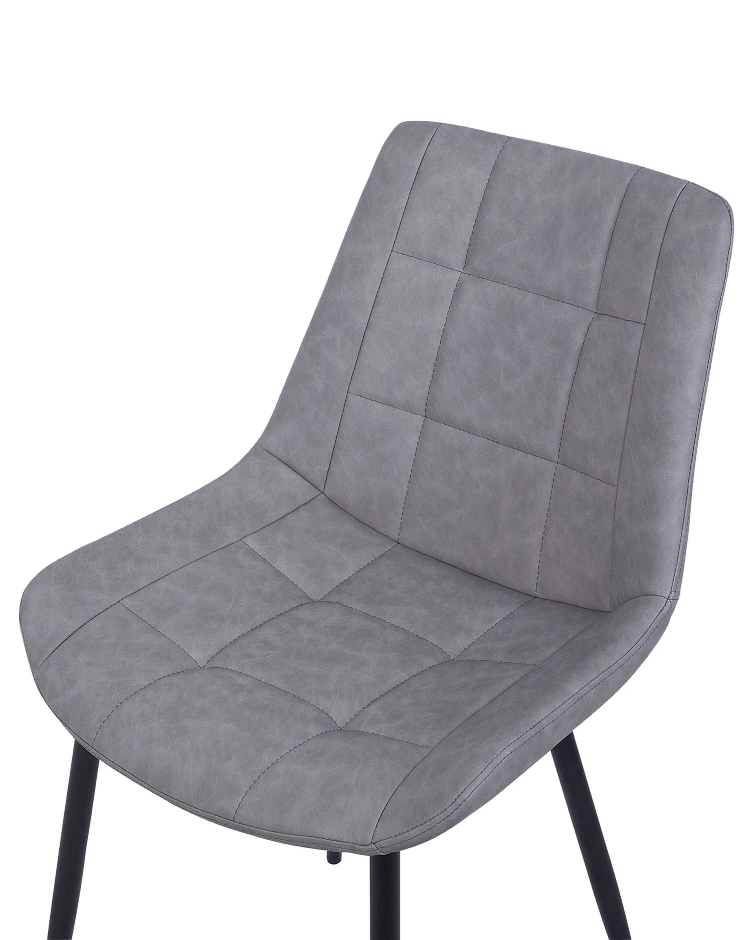 Set Of 2 Faux Leather Dining Chairs Grey MELROSE - Image 7