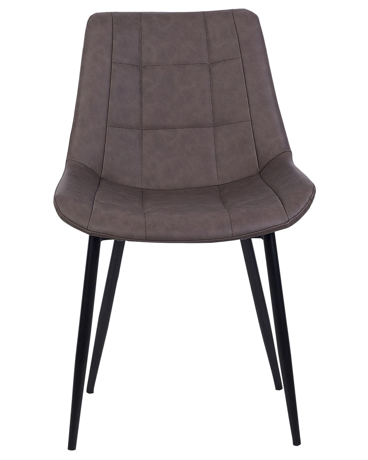 Set Of 2 Faux Leather Dining Chairs Brown MELROSE - Image 4