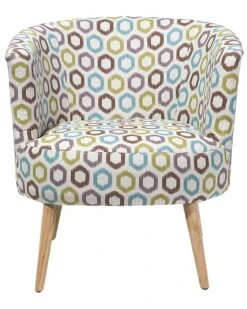 Fabric Tub Chair Geometric Pattern ODENZEN -Cheap Furniture Store undef src sa picid 719042 type whitesh image