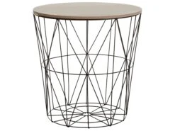 Metal Storage Side Table Black LANARK