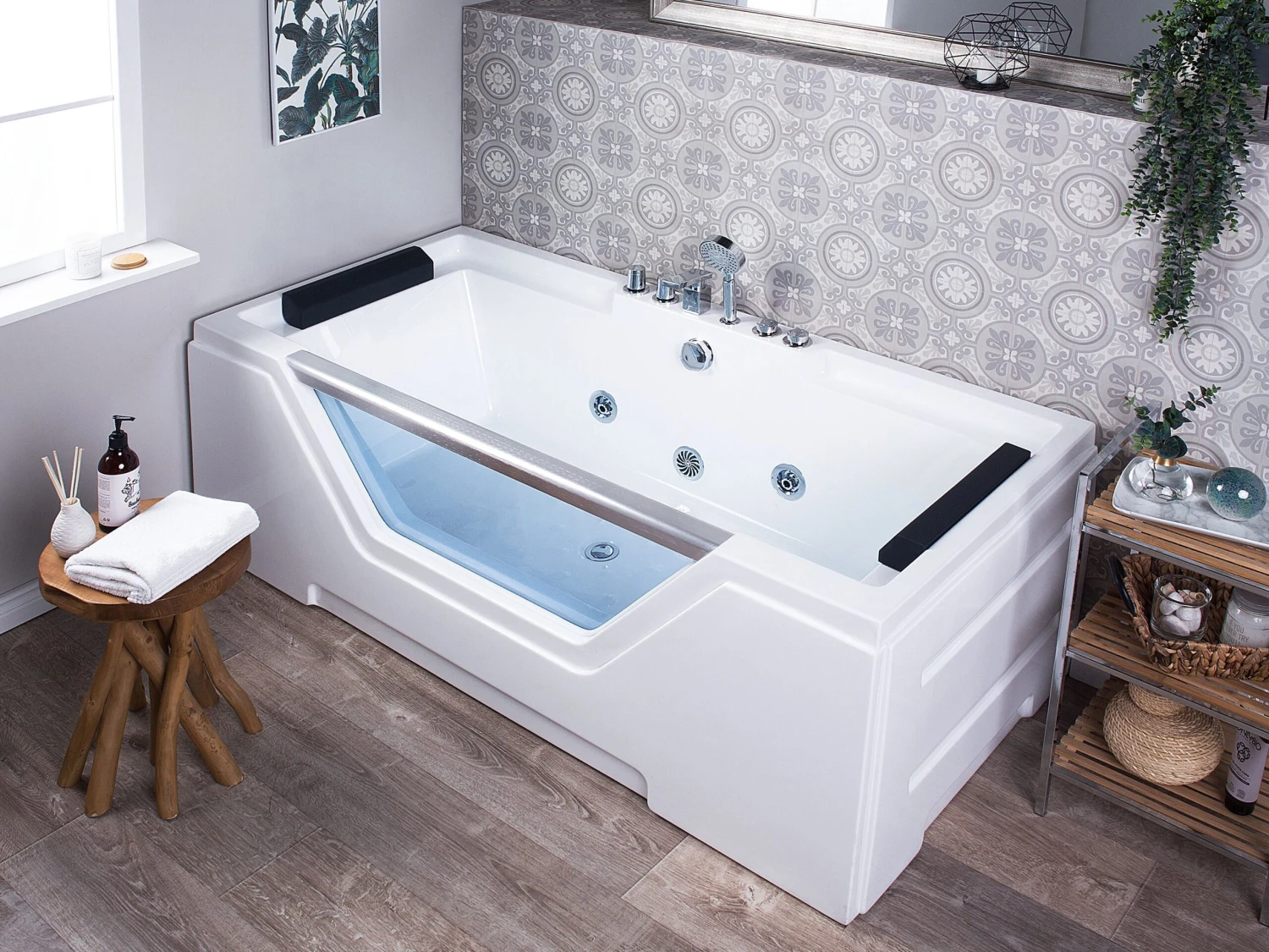 Whirlpool Bath 1700 X 800 Mm White GRENADA - Image 3