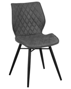 Set Of 2 Fabric Dining Chairs Grey LISLE -Cheap Furniture Store undef src sa picid 724310 type whitesh image