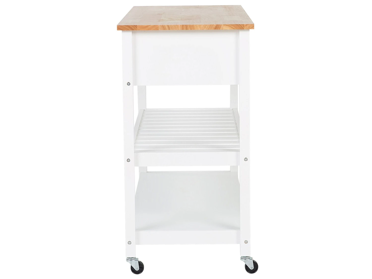 2 Drawer Kitchen Trolley White NAVARINO - Image 8
