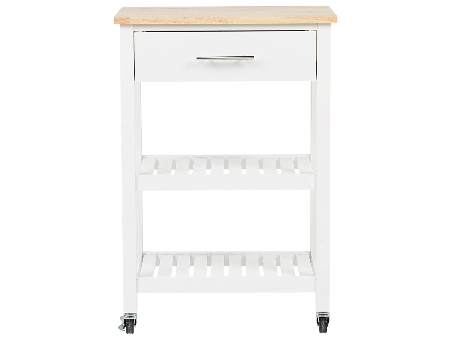 3 Tier Kitchen Trolley White HIUMA - Image 3
