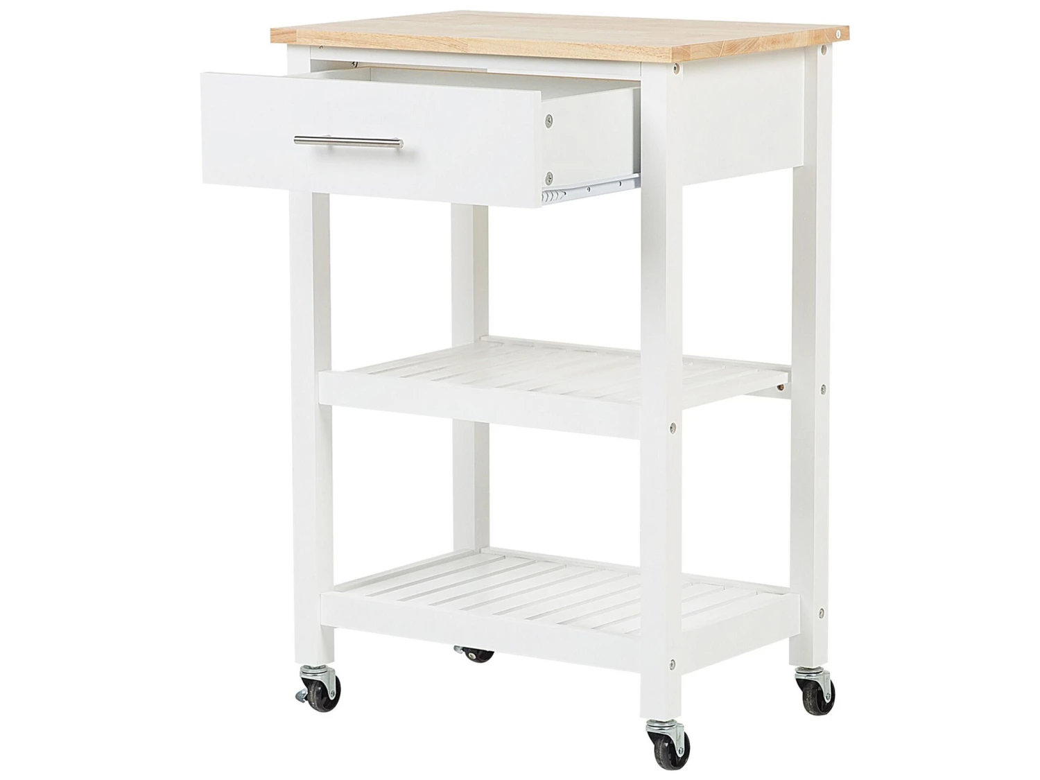 3 Tier Kitchen Trolley White HIUMA - Image 4