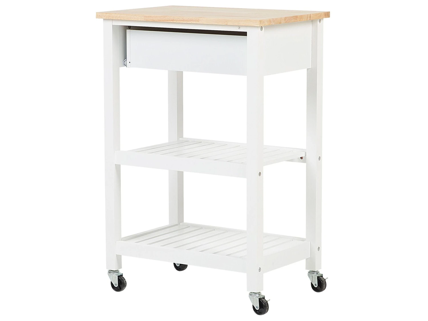 3 Tier Kitchen Trolley White HIUMA - Image 6
