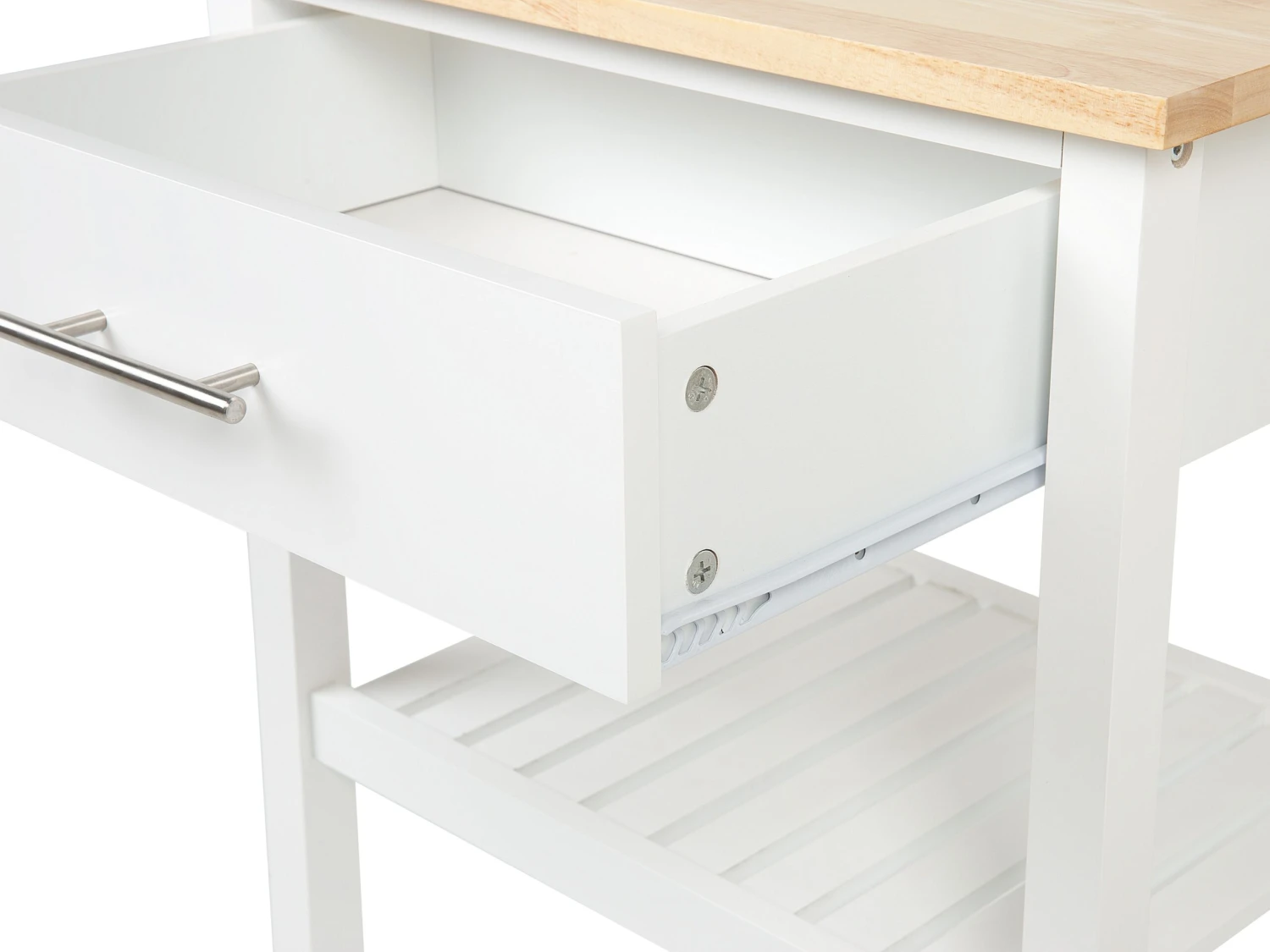 3 Tier Kitchen Trolley White HIUMA - Image 7