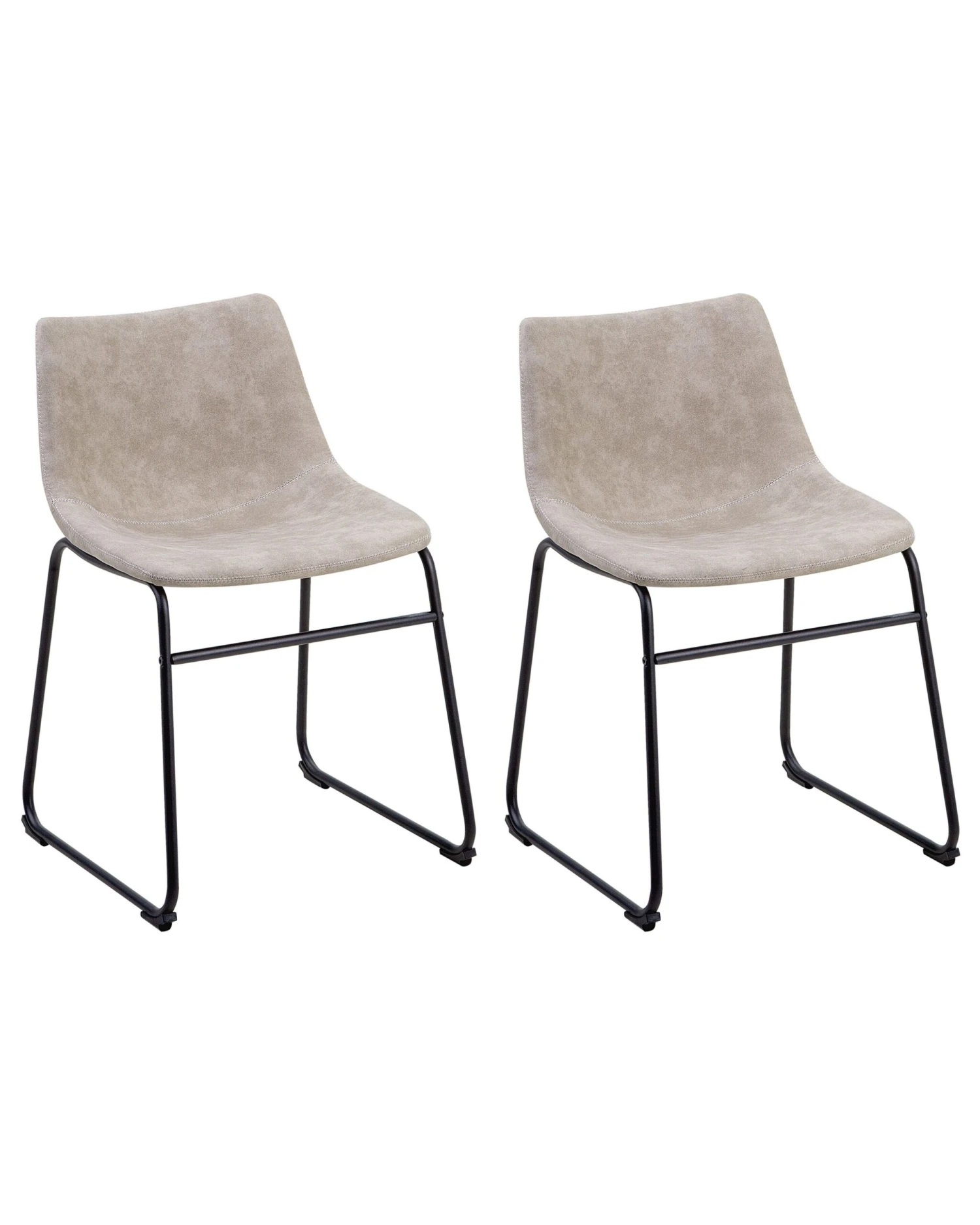 Set Of 2 Fabric Dining Chairs Beige BATAVIA