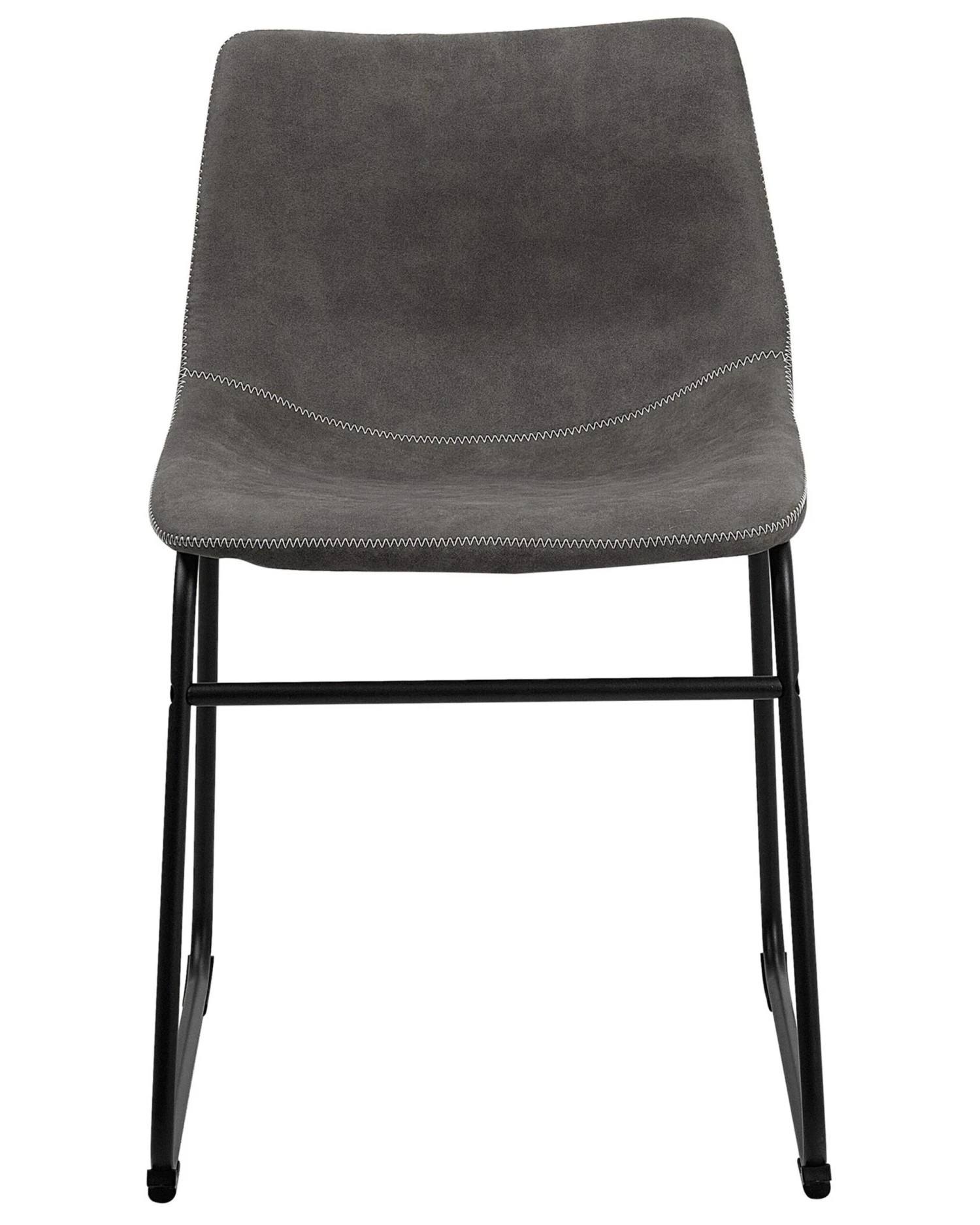 Set Of 2 Fabric Dining Chairs Grey BATAVIA - Image 4