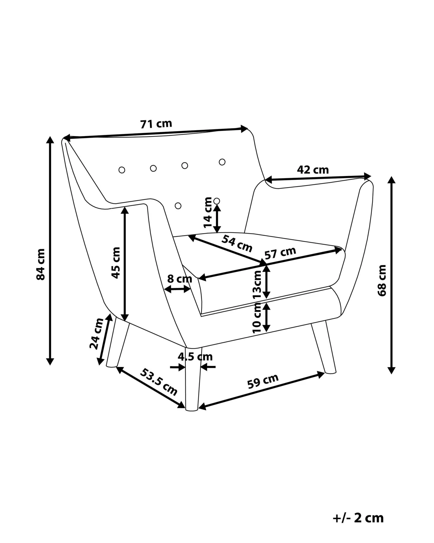 Velvet Armchair Sea Blue DRAMMEN - Image 9