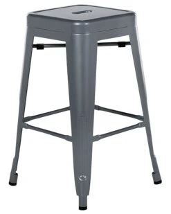Set Of 2 Metal Stools 60 Cm Grey CABRILLO -Cheap Furniture Store undef src sa picid 727800 type whitesh image