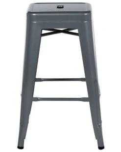 Set Of 2 Metal Stools 60 Cm Grey CABRILLO -Cheap Furniture Store undef src sa picid 727823 type whitesh image