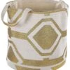 Cotton Basket Off-White With Gold HANWELLA -Cheap Furniture Store undef src sa picid 728925 type whitesh image