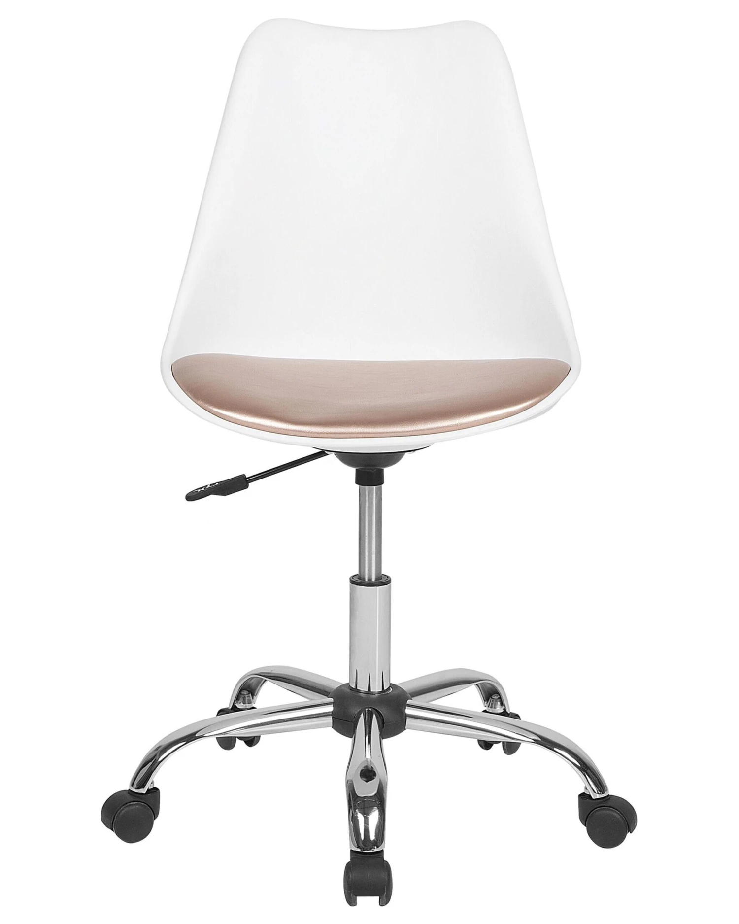 Armless Desk Chair White With Gold DAKOTA II - Image 3