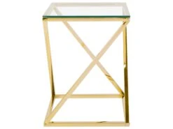 Glass Top Side Table Gold BEVERLY -Cheap Furniture Store undef src sa picid 733179 type whitesh image