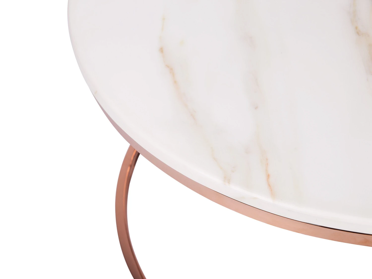 Coffee Table Beige Marble Effect With Copper CORAL 5 Coffee Table Beige Marble Effect With Copper CORAL - Image 3