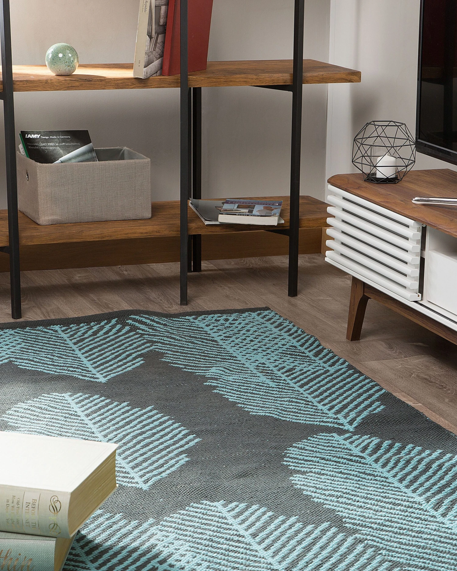 4 Tier Bookshelf Dark Wood COMPTON - Image 6