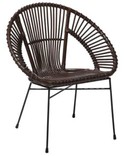 Rattan Accent Chair Brown SARITA