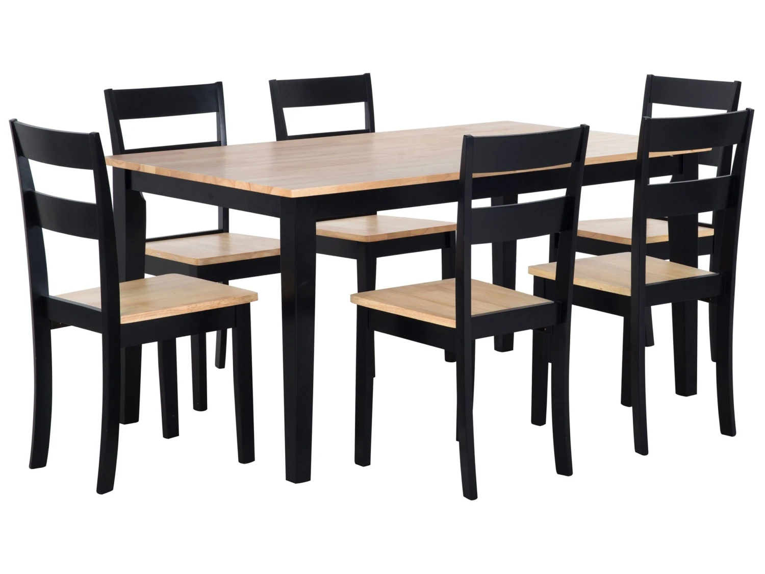 6 Seater Dining Set Black GEORGIA