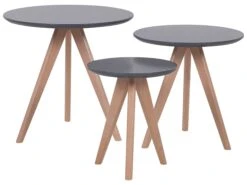 Set Of 3 Coffee Tables Grey VEGAS