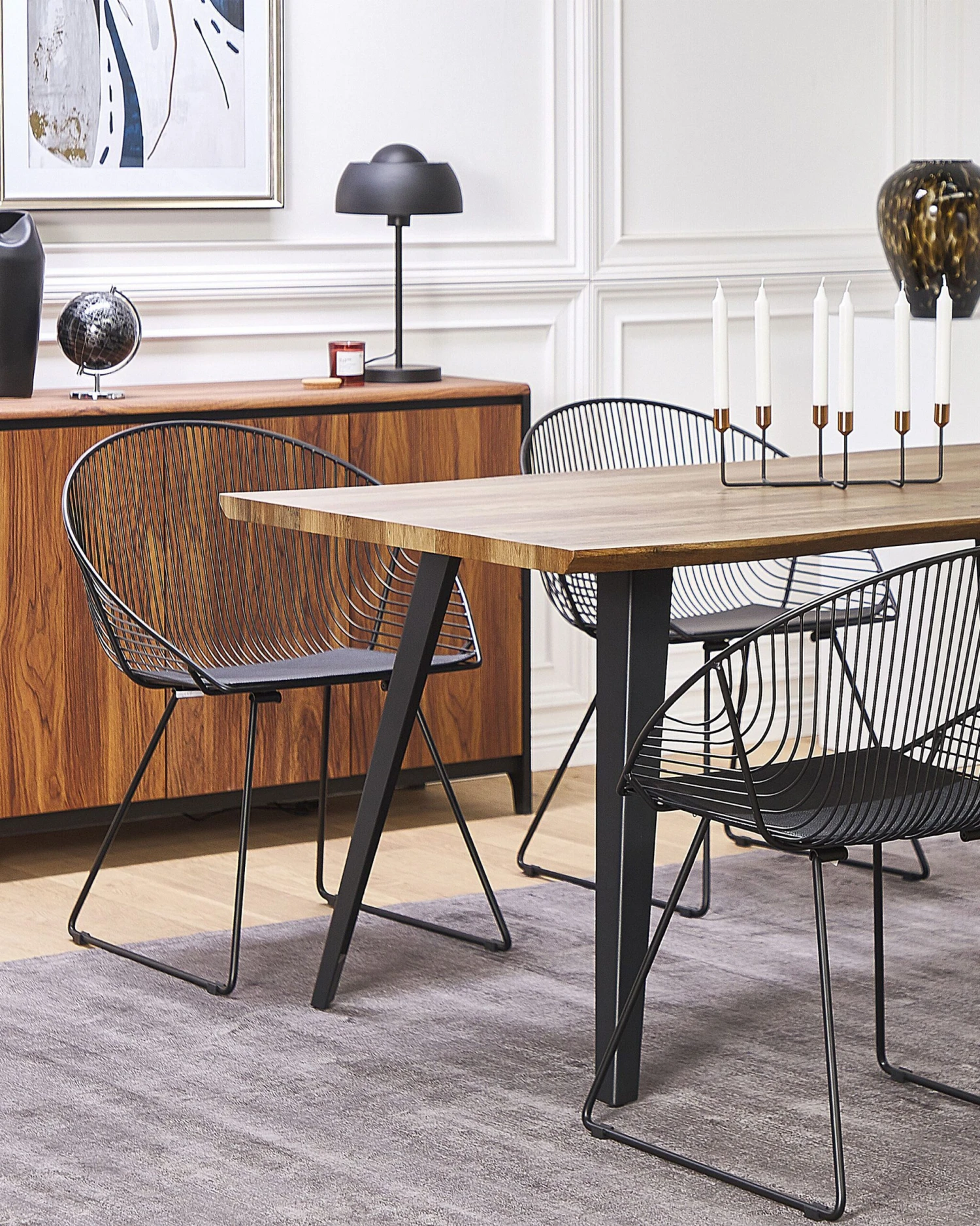 Set Of 2 Metal Accent Chairs Black AURORA - Image 2