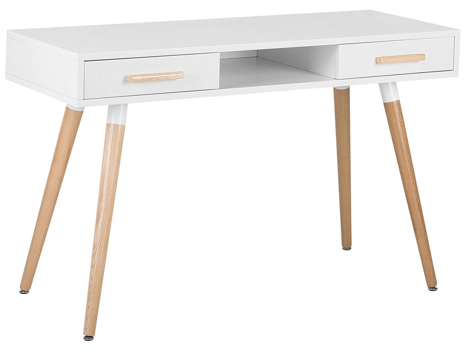 Dressing Table / 2 Drawer Home Office Desk With Shelf 120 X 45 Cm White FRISCO 3 Dressing Table / 2 Drawer Home Office Desk With Shelf 120 X 45 Cm White FRISCO