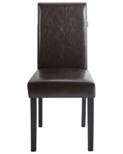 Set Of 2 Faux Leather Dining Chairs Dark Brown BROADWAY -Cheap Furniture Store undef src sa picid 744296 type whitesh image