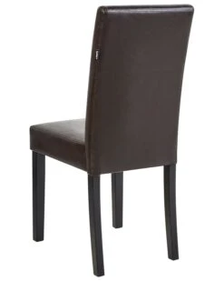 Set Of 2 Faux Leather Dining Chairs Dark Brown BROADWAY -Cheap Furniture Store undef src sa picid 744297 type whitesh image