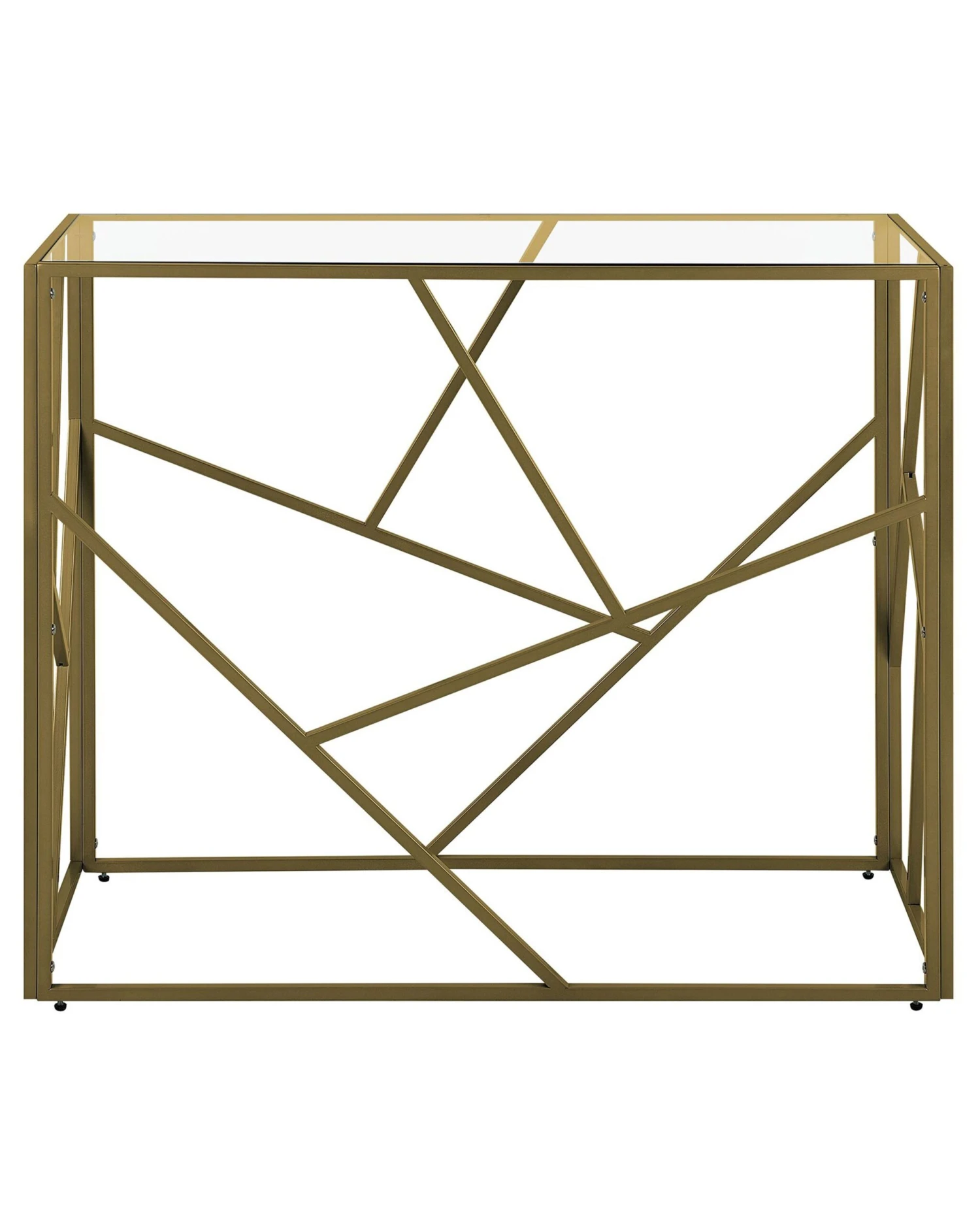 Glass Top Console Table Gold ORLAND 6 Glass Top Console Table Gold ORLAND - Image 4